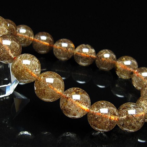 ガーデン水晶 ルチル入り ブレスレット 12mm [t50-10477]