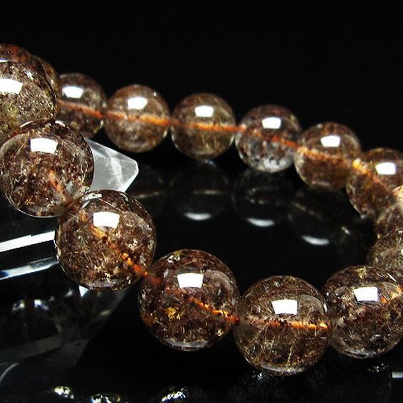 ガーデン水晶 ルチル入り ブレスレット 13mm [t50-10490]