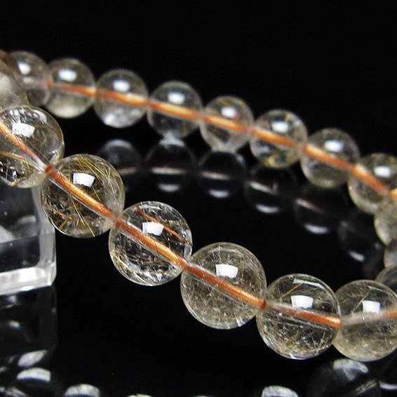金針ルチル水晶 ブレスレット 10mm [t50-10523]