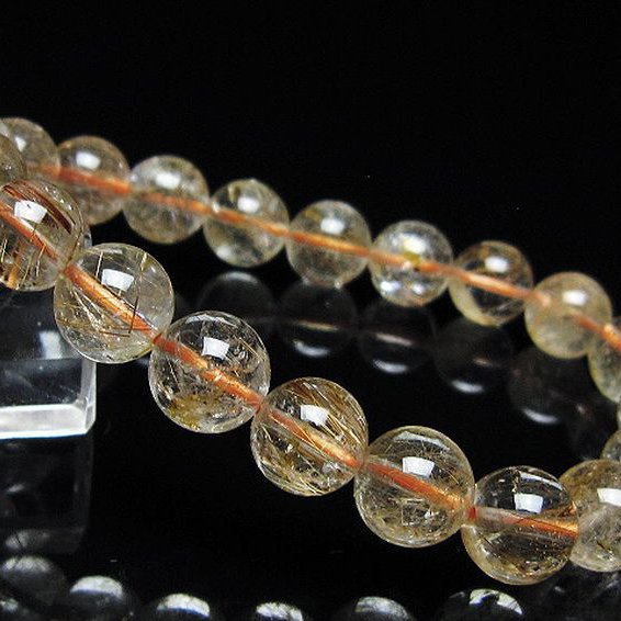 金針ルチル水晶 ブレスレット 10mm [t50-10555]