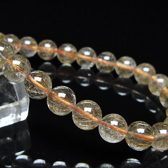 金針ルチル水晶 ブレスレット 8mm [t50-10566]