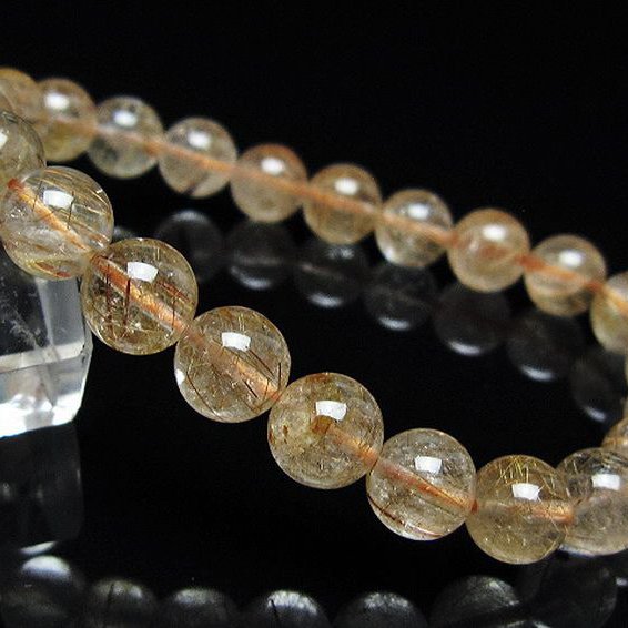 金針ルチル水晶 ブレスレット 8mm [t50-10574]