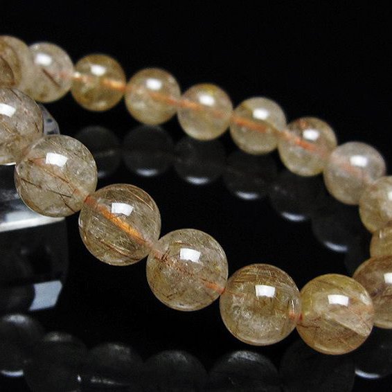 金針ルチル水晶 ブレスレット 11mm [t50-10593]