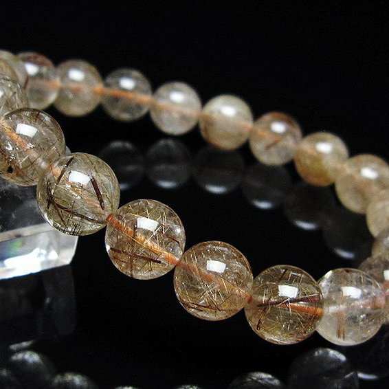 金針ルチル水晶 ブレスレット 10mm [t50-10601]