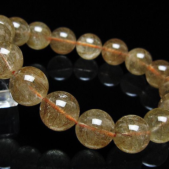 金針ルチル水晶 ブレスレット 12mm [t50-10663]