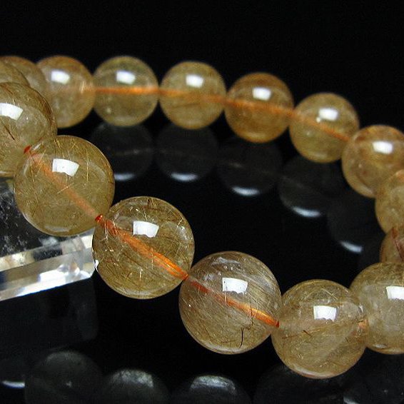 金針ルチル水晶 ブレスレット 14mm [t50-10670]