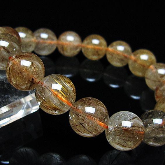 金針ルチル水晶 ブレスレット 13mm [t50-10677]