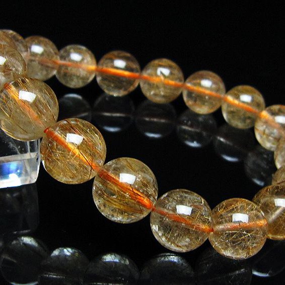 金針ルチル水晶 ブレスレット 11mm [t50-10691]