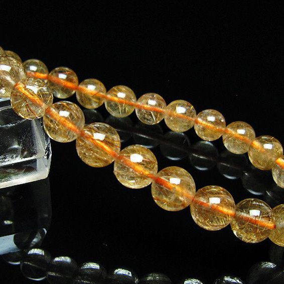 金針ルチル水晶 ブレスレット 7mm [t50-10709]