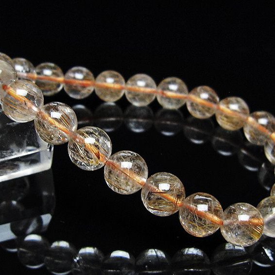 金針ルチル水晶 ブレスレット 8mm [t50-10719]