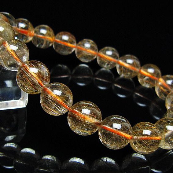 金針ルチル水晶 ブレスレット 10mm [t50-10739]