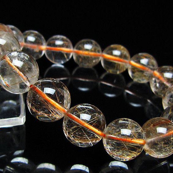 金針ルチル水晶 ブレスレット 13mm [t50-10747]