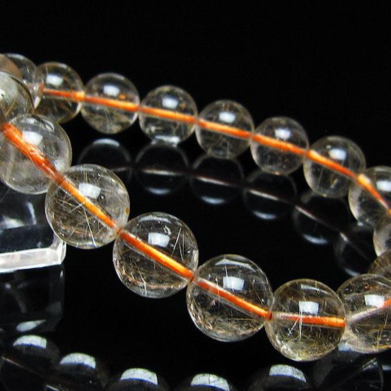 金針ルチル水晶 ブレスレット 12mm [t50-10751]