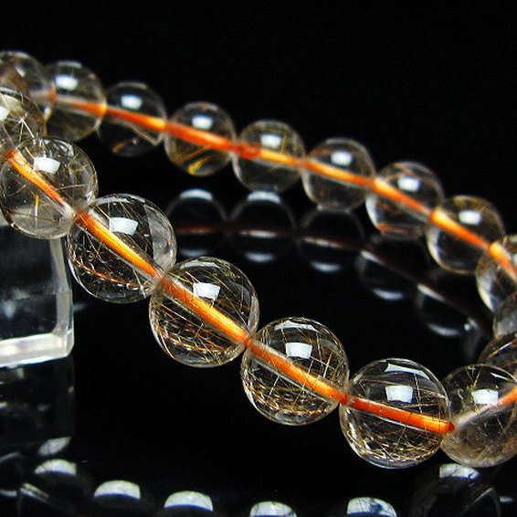 金針ルチル水晶 ブレスレット 10mm [t50-10758]