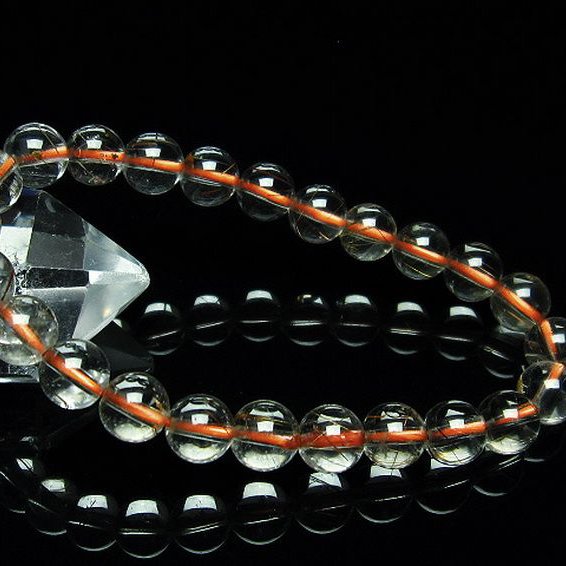 金針ルチル水晶 ブレスレット 8mm [t50-7843]