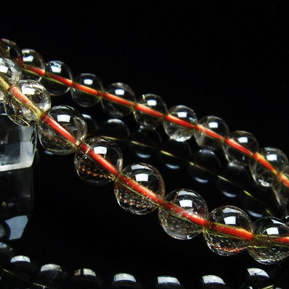 金針ルチル水晶 ブレスレット 9mm [T50-8587]