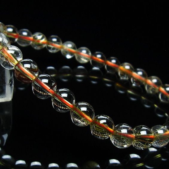 金針ルチル水晶 ブレスレット 7mm [T50-8625]
