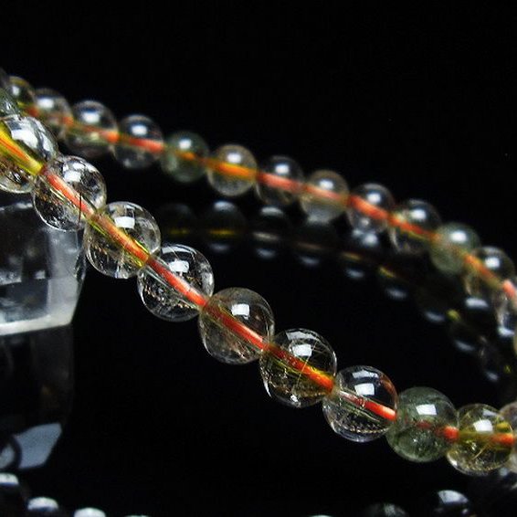 金針ルチル水晶 ブレスレット 7mm [t50-8630]