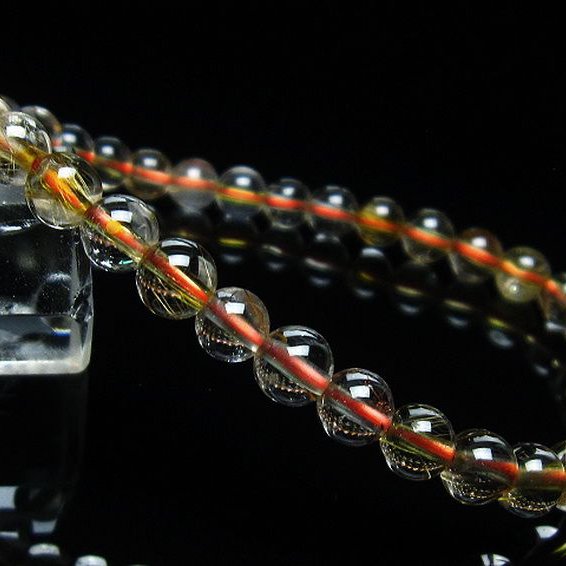 金針ルチル水晶 ブレスレット 6mm [t50-8667]