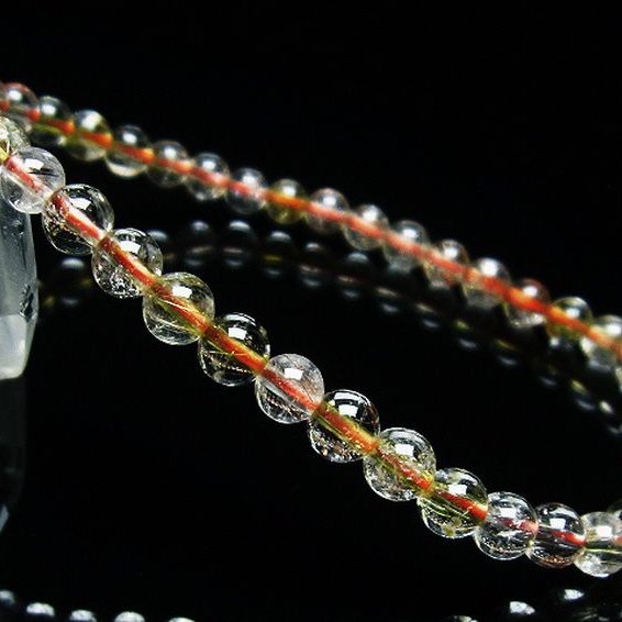 金針ルチル水晶 ブレスレット 5mm [T50-8960]
