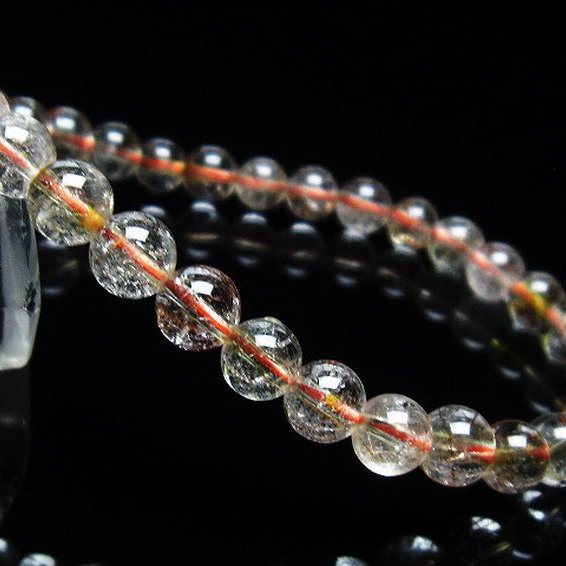 金針ルチル水晶 ブレスレット 6mm [T50-8964]