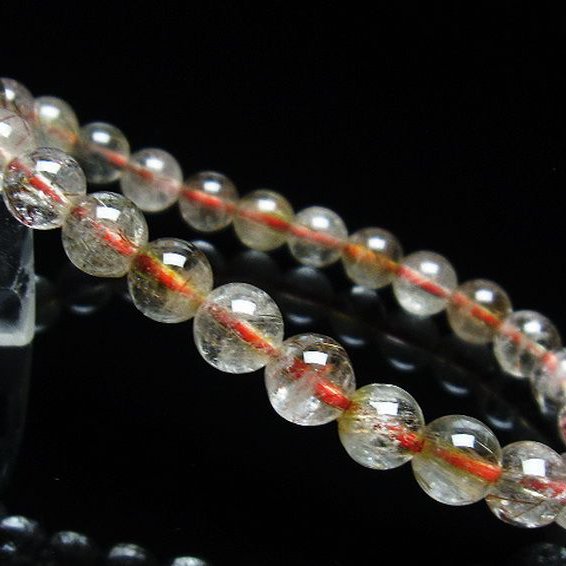 金針ルチル水晶 ブレスレット 7mm [t50-8966]