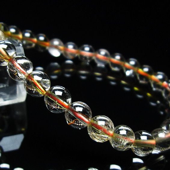 金針ルチル水晶 ブレスレット 7mm [t50-9060]