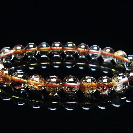 金針ルチル水晶 ブレスレット 7mm [T50-9156]