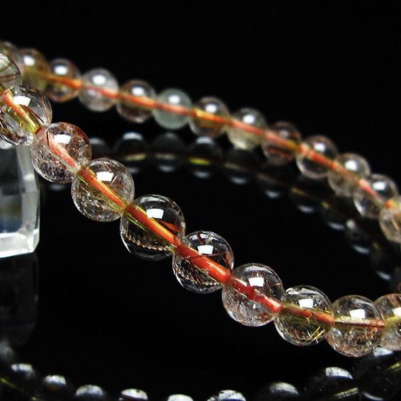 金針ルチル水晶 ブレスレット 7mm [t50-9212]