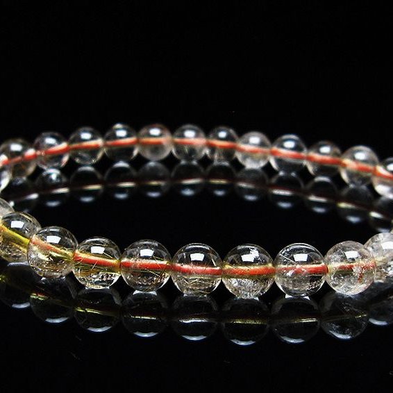 金針ルチル水晶 ブレスレット 7mm [T50-9285]
