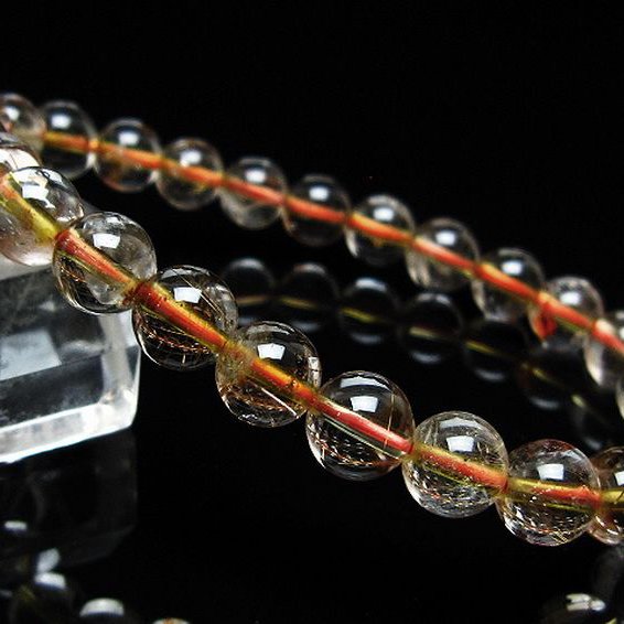 金針ルチル水晶 ブレスレット 8mm [T50-9295]