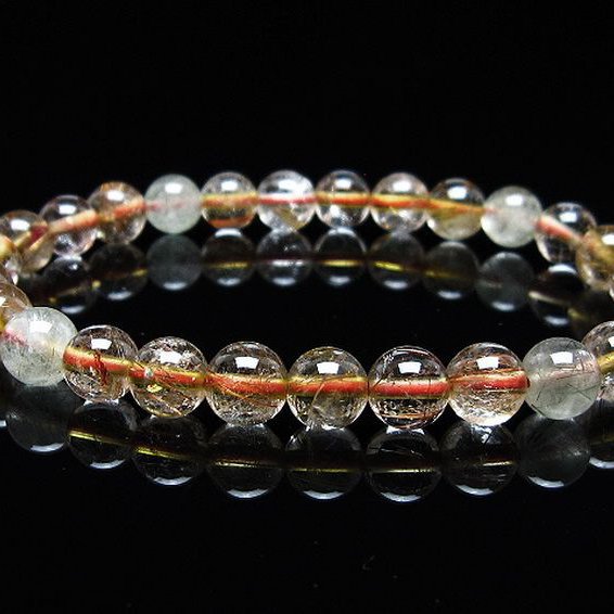 金針ルチル水晶 ブレスレット 7mm [T50-9312]