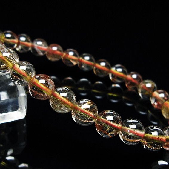 金針ルチル水晶 ブレスレット 7mm [T50-9357]