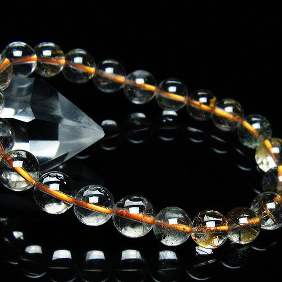 金針ルチル水晶 ブレスレット 8mm [t50-9471]