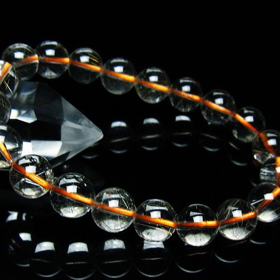 金針ルチル水晶 ブレスレット 9mm [t50-9481]