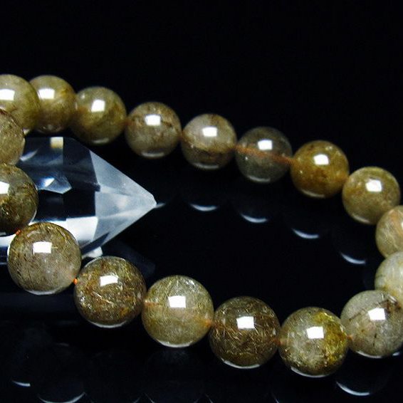 金針ルチル水晶 ブレスレット 11mm [t50-9499]