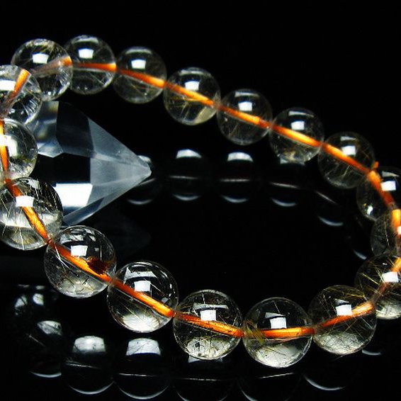 金針ルチル水晶 ブレスレット 11mm [t50-9529]