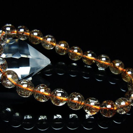 ガーデン水晶 ルチル入り  ブレスレット 8mm [T50-9543]