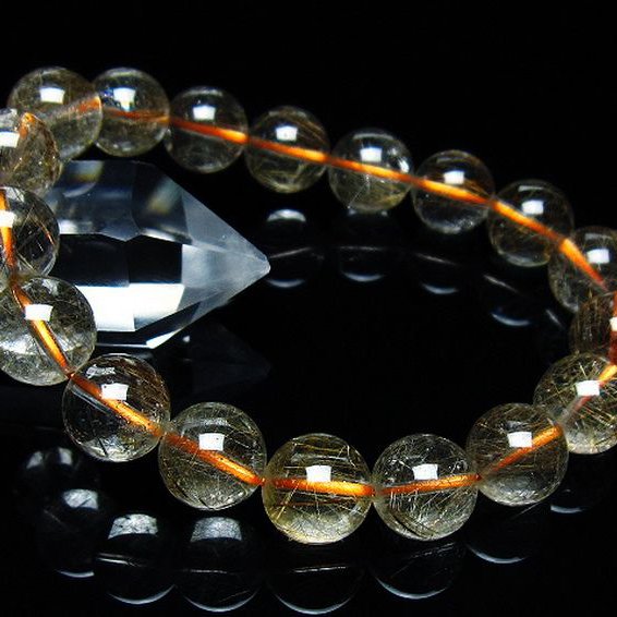 金針ルチル水晶 ブレスレット 11mm [t50-9554]