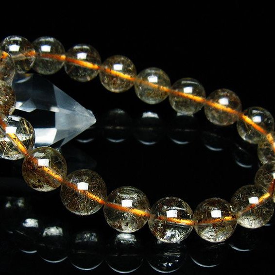 ガーデン水晶 ルチル入り ブレスレット 11mm [t50-9606]