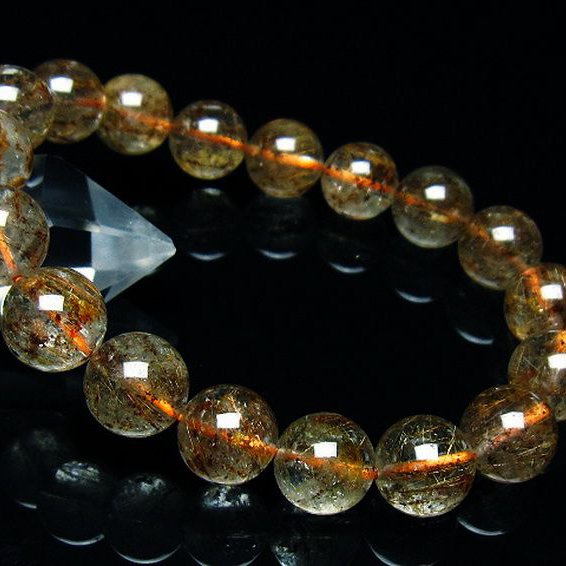 ガーデン水晶 ルチル入り ブレスレット 12mm [t50-9609]