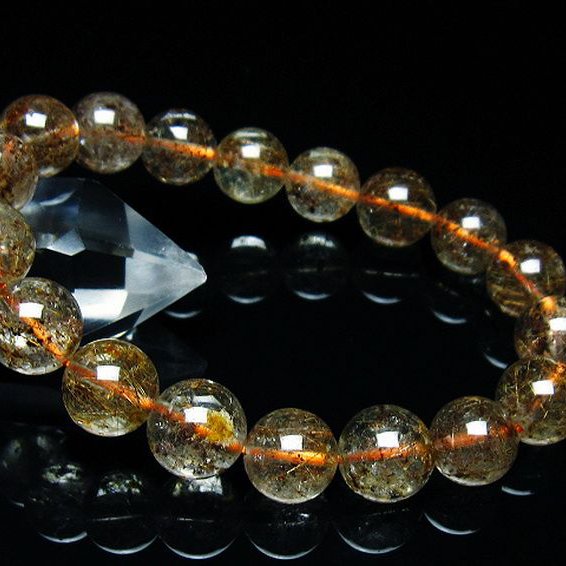 ガーデン水晶 ルチル入り ブレスレット 11mm [t50-9623]