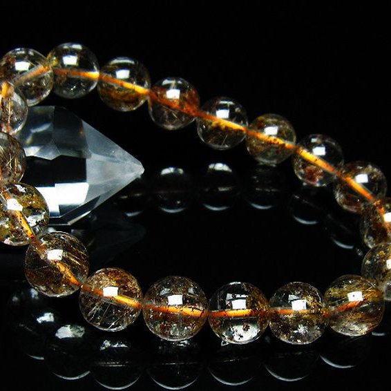 ガーデン水晶 ルチル入り ブレスレット 11mm [t50-9643]