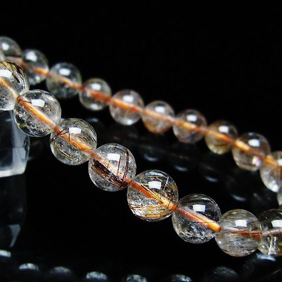 金針ルチル水晶 ブレスレット 8mm [t50-9836]