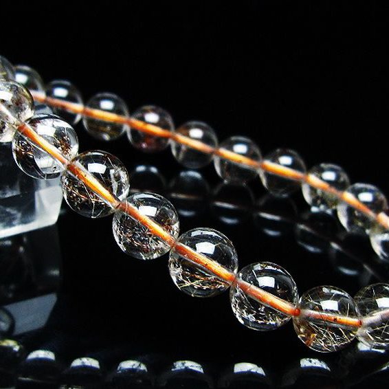 金針ルチル水晶 ブレスレット 8mm [t50-9837]