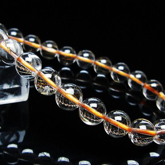 金針ルチル水晶 ブレスレット 8mm [t50-9851]