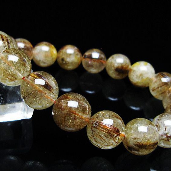 金針ルチル水晶 ブレスレット 12mm [t50-9917]