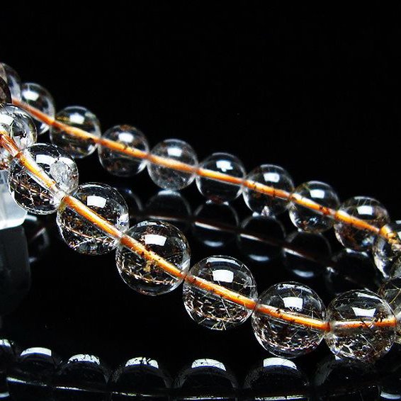 金針ルチル水晶 ブレスレット 9mm [t50-9925]