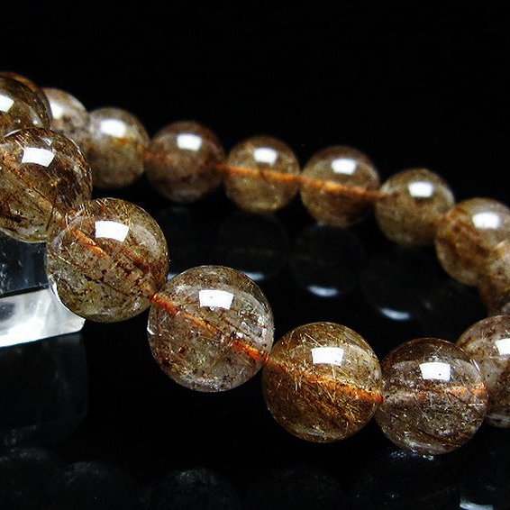 金針ルチル水晶 ブレスレット 12mm [t50-9932]