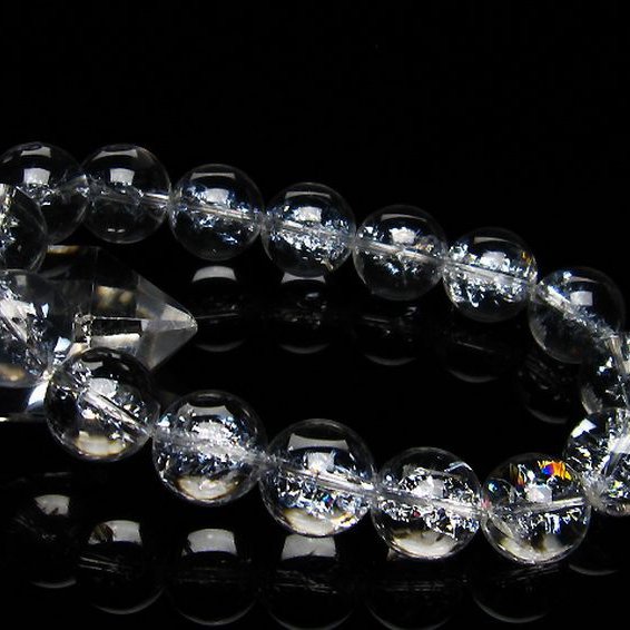 アイリスクォーツ 虹入り レインボークラック水晶 ブレスレット 14mm [T502-8051]